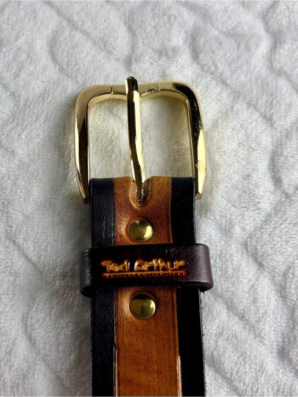 Handmade Ted Arthur Wearable Art Leather Belt Custom Gradient Rainbow Men’s XXL - Picture 3 of 11